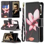For vivo V21e 5G Colored Drawing Pattern Zipper Horizontal Flip Leather Case with Holder & Card Slots & Wallet(Lotus)