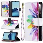 For vivo Y20 Colored Drawing Pattern Zipper Horizontal Flip Leather Case with Holder & Card Slots & Wallet(Sun Flower)