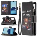 For vivo Y20 Colored Drawing Pattern Zipper Horizontal Flip Leather Case with Holder & Card Slots & Wallet(Bear)