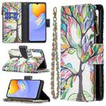 For vivo Y51 2020/Y51a/Y51s Colored Drawing Pattern Zipper Horizontal Flip Leather Case with Holder & Card Slots & Wallet(Big Tree)