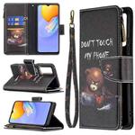 For vivo Y51 2020/Y51a/Y51s Colored Drawing Pattern Zipper Horizontal Flip Leather Case with Holder & Card Slots & Wallet(Bear)