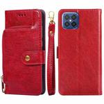 For Huawei nova 8 SE Zipper Bag PU + TPU Horizontal Flip Leather Case with Holder & Card Slot & Wallet & Lanyard(Red)