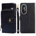 For Huawei nova 8 Pro 5G Zipper Bag PU + TPU Horizontal Flip Leather Case with Holder & Card Slot & Wallet & Lanyard(Black)