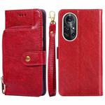 For Huawei nova 8 Pro 5G Zipper Bag PU + TPU Horizontal Flip Leather Case with Holder & Card Slot & Wallet & Lanyard(Red)