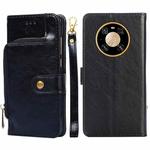 For Huawei Mate 40 Zipper Bag PU + TPU Horizontal Flip Leather Case with Holder & Card Slot & Wallet & Lanyard(Black)