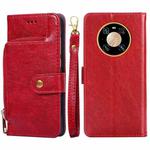 For Huawei Mate 40 Pro Zipper Bag PU + TPU Horizontal Flip Leather Case with Holder & Card Slot & Wallet & Lanyard(Red)
