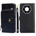 For Huawei Mate 40 Pro+ Zipper Bag PU + TPU Horizontal Flip Leather Case with Holder & Card Slot & Wallet & Lanyard(Black)