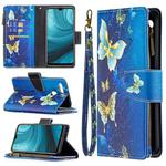 For OPPO A7 Colored Drawing Pattern Zipper Horizontal Flip Leather Case with Holder & Card Slots & Wallet(Gold Butterfly)