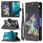 For OPPO A7 Colored Drawing Pattern Zipper Horizontal Flip Leather Case with Holder & Card Slots & Wallet(Big Butterfly)