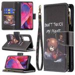 For OPPO A74 5G/A93 5G/A54 5G Colored Drawing Pattern Zipper Horizontal Flip Leather Case with Holder & Card Slots & Wallet(Bear)