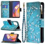 For OPPO A94/Reno5 F/F19 Pro Colored Drawing Pattern Zipper Horizontal Flip Leather Case with Holder & Card Slots & Wallet(Plum Blossom)