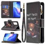For OPPO Reno5 5G Colored Drawing Pattern Zipper Horizontal Flip Leather Case with Holder & Card Slots & Wallet(Bear)