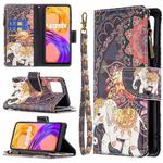 For OPPO Realme 8 /8 Pro Colored Drawing Pattern Zipper Horizontal Flip Leather Case with Holder & Card Slots & Wallet(Flower Elephants)