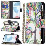 For OPPO Realme C21/C20 Colored Drawing Pattern Zipper Horizontal Flip Leather Case with Holder & Card Slots & Wallet(Big Tree)