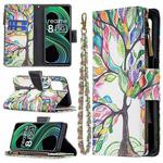 For OPPO Realme 8 5G/V13 5G Colored Drawing Pattern Zipper Horizontal Flip Leather Case with Holder & Card Slots & Wallet(Big Tree)