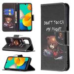 For Samsung Galaxy M32 Colored Drawing Pattern Horizontal Flip Leather Case with Holder & Card Slots & Wallet(Bear)
