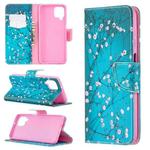 For Samsung Galaxy M32 Colored Drawing Pattern Horizontal Flip Leather Case with Holder & Card Slots & Wallet(Plum Blossom)