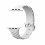 Solid Color Twist Silicone Watch Band For Apple Watch Series 8&7 41mm / SE 2&6&SE&5&4 40mm / 3&2&1 38mm(White)