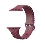 Solid Color Twist Silicone Watch Band For Apple Watch Ultra 49mm&Watch Ultra 2 49mm / Series 9&8&7 45mm / SE 3&SE 2&6&SE&5&4 44mm / 3&2&1 42mm(Wine Red)