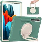 For Samsung Galaxy Tab S8 / Galaxy Tab S7 870 Shockproof TPU + PC Protective Case with 360 Degree Rotation Foldable Handle Grip Holder & Pen Slot(Emmerald Green)