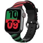 Two-color Twist Silicone Watch Band For Apple Watch Series 8&7 41mm / SE 2&6&SE&5&4 40mm / 3&2&1 38mm(Red Green Black)