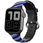 Two-color Twist Silicone Watch Band For Apple Watch Ultra 49mm&Watch Ultra 2 49mm / Series 9&8&7 45mm / SE 3&SE 2&6&SE&5&4 44mm / 3&2&1 42mm(Blue Black)