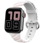 Two-color Twist Silicone Watch Band For Apple Watch Ultra 49mm&Watch Ultra 2 49mm / Series 9&8&7 45mm / SE 3&SE 2&6&SE&5&4 44mm / 3&2&1 42mm(Macaron Pink White)