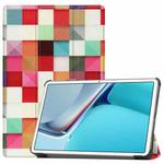 For Huawei MatePad 11 2021 Custer Painted PU Leather Case with Sleep / Wake-up Function & 3-Fold Holder(Magic Cube)