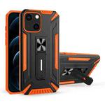 War-god Armor TPU + PC Shockproof Magnetic Protective Case with Folding Holder For iPhone 13 mini(Orange)