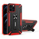 War-god Armor TPU + PC Shockproof Magnetic Protective Case with Folding Holder For iPhone 13 Pro(Red+Black)