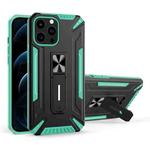 War-god Armor TPU + PC Shockproof Magnetic Protective Case with Folding Holder For iPhone 13 Pro(Lake Green)