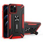 War-god Armor TPU + PC Shockproof Magnetic Protective Case with Folding Holder For iPhone 13 Pro Max(Red+Black)