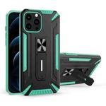 War-god Armor TPU + PC Shockproof Magnetic Protective Case with Folding Holder For iPhone 13 Pro Max(Lake Green)