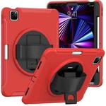 360 Rotation PC + TPU ablet Case with Holder & Strap For iPad Air 2020 / 2022 10.9 / Pro 11 2022 / 2021 / 2020 / 2018(Red)