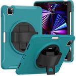 360 Rotation PC + TPU ablet Case with Holder & Strap For iPad Air 2020 / 2022 10.9 / Pro 11 2022 / 2021 / 2020 / 2018(Blue)