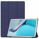 For Huawei MatePad 11 2021 Custer Texture Horizontal Flip Leather Case with Three-folding Holder & Sleep / Wake-up Function(Blue)