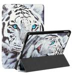 Silk Texture Colored Drawing Pattern Horizontal Flip Magnetic PU Leather Case with Three-folding Holder & Sleep / Wake-up Function For iPad Pro10.5 2017/Air 10.5 2019/10.2 2019 /10.2 2020(Tiger)