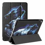 Silk Texture Colored Drawing Pattern Horizontal Flip Magnetic PU Leather Case with Three-folding Holder & Sleep / Wake-up Function For iPad Pro10.5 2017/Air 10.5 2019/10.2 2019 /10.2 2020(Starry Wolf)