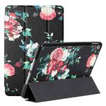 Silk Texture Colored Drawing Pattern Horizontal Flip Magnetic PU Leather Case with Three-folding Holder & Sleep / Wake-up Function For iPad Pro10.5 2017/Air 10.5 2019/10.2 2019 /10.2 2020(Black Peony)