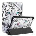 Silk Texture Colored Drawing Pattern Horizontal Flip Magnetic PU Leather Case with Three-folding Holder & Sleep / Wake-up Function For iPad 5 / 4 / 3 / 2 / 1(Tiger)