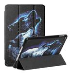 Silk Texture Colored Drawing Pattern Horizontal Flip Magnetic PU Leather Case with Three-folding Holder & Sleep / Wake-up Function For iPad 5 / 4 / 3 / 2 / 1(Starry Wolf)
