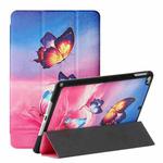 Silk Texture Colored Drawing Pattern Horizontal Flip Magnetic PU Leather Case with Three-folding Holder & Sleep / Wake-up Function For iPad 5 / 4 / 3 / 2 / 1(Galaxy Butterfly)
