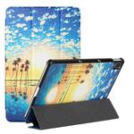 For Lenovo Tab P11 J606F / Lenovo Pad Silk Texture Colored Drawing Pattern Horizontal Flip Magnetic PU Leather Case with Three-folding Holder & Sleep / Wake-up Function(Seaside Sunrise)