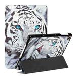 For Huawei Enjoy Tablet 2 / MatePad T 10S / T10Silk Texture Colored Drawing Pattern Horizontal Flip Magnetic PU Leather Case with Three-folding Holder(Tiger)