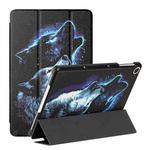 For Huawei Enjoy Tablet 2 / MatePad T 10S / T10 Silk Texture Colored Drawing Pattern Horizontal Flip Magnetic PU Leather Case with Three-folding Holder(Starry Wolf)