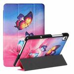 For Lenovo Tab M8 FHD TB 8705F/8705X/8505X Silk Texture Colored Drawing Pattern Horizontal Flip Magnetic PU Leather Case with Three-folding Holder(Galaxy Butterfly)