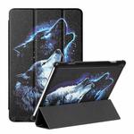 For Lenovo Tab M10 TB-X505F/X605F Silk Texture Colored Drawing Pattern Horizontal Flip Magnetic PU Leather Case with Three-folding Holder(Starry Wolf)