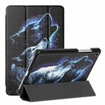 For Samsung Galaxy Tab A 8.0 2019 T290/T295/T297 Silk Texture Colored Drawing Pattern Horizontal Flip Magnetic PU Leather Case with Three-folding Holder(Starry Wolf)