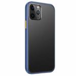 For iPhone 12 Pro Max Skin Feel Frosted PC + TPU Shockproof Case with Color Button(Blue)