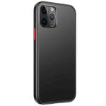 For iPhone 12 Pro Max Skin Feel Frosted PC + TPU Shockproof Case with Color Button(Black)